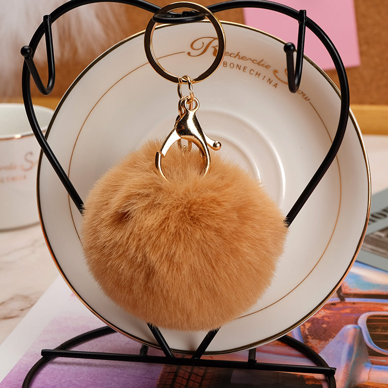 Wholesale Imitation Rex Rabbit Fur Ball Keychain